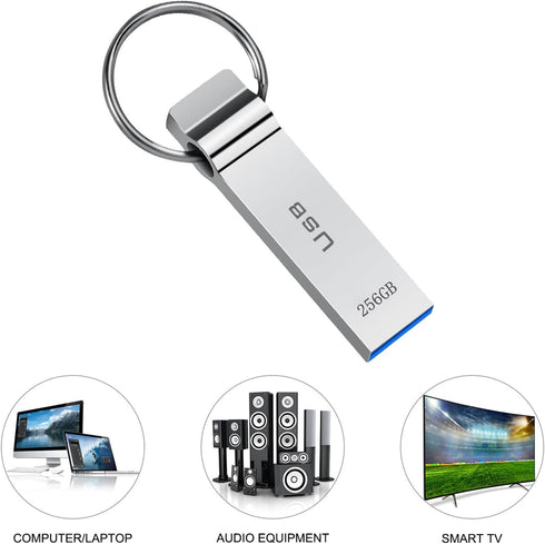 230GB Waterproof USB Flash Drive, High Speed Memory Stick with Keychain Design for Laptop and Tablet