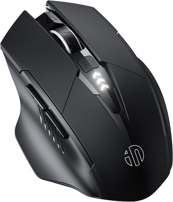 INPHIC Wireless Mouse, Upgraded Battery Level Visible, Large Ergonomic Rechargeable 2.4G Optical PC Laptop Cordless