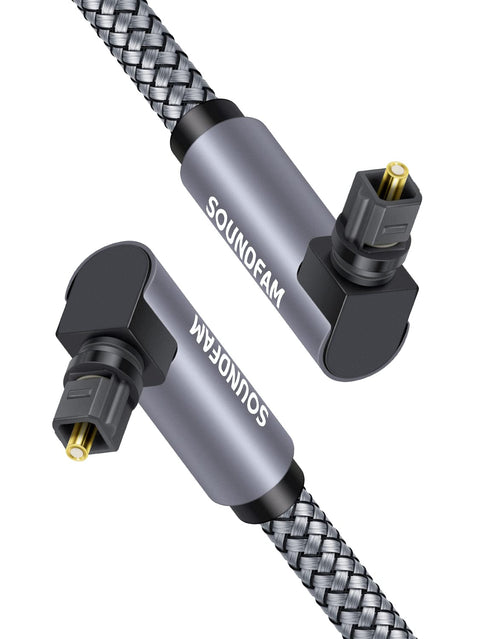 90 Degree Optical Audio Cable 10ft/3M Double Right Angle Optical Cable 360