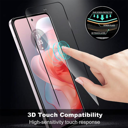 2+2 Pack Tempered Glass Screen Protector + Camera Lens Protector for Motorola Moto G Power 5G (2024), Full Coverage 9H