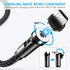 Terasako Magnetic Charging Cable 5-Pack (3/3/6/6/10FT) - 540° Rotating Magnetic Phone Charger Cable with LED Light - 90° Angle Connector, Nylon-Braided Cords (Black) by Terasako