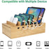 Bamboo Charging Station for Multiple Devices, Upgrade Desk Docking Station Organizer for Apple Devices (Includes 6