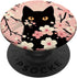 Cat Aesthetic Flower Floral Cherry Blossom Cat Pink Kawaii PopSockets Standard PopGrip