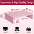 (Pink-14.2 inch) TEAMIX Pink Monitor Stand Riser, Wood Monitor Riser with Storage for Desk Small Monitor Stand