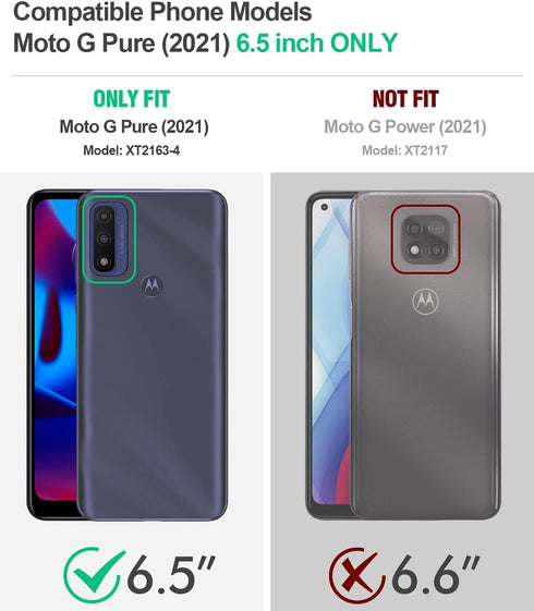 Poetic Revolution Series Case for Motorola Moto G Pure 6.5 inch (2021 Release), Rugged Dual-Layer Shockproof Cover
