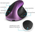 Ergonomic Wireless Mouse, Rechargeable Vertical Mouse for Right Handed with 6 Buttons for Laptop, Desktop, PC (Purple)