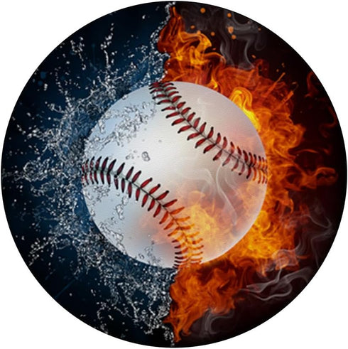 Baseball Fire Water Men Boys Kids Zen Yin Yang Taoism - Taoist PopSockets Swappable PopGrip