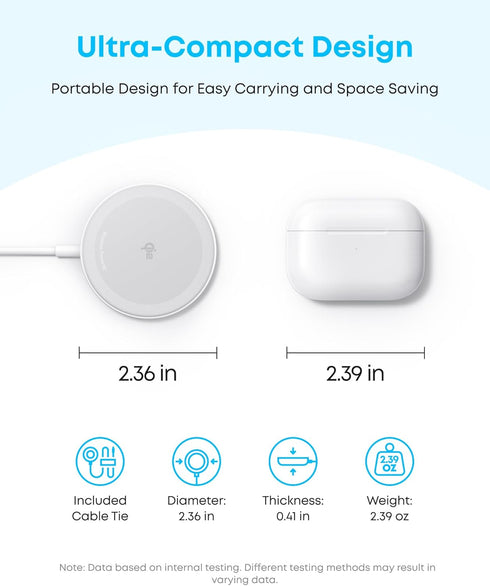 Anker 2-Pack Qi2 15W 17/16/15/14/13 Zolo Magnetic Wireless Charger, Certified MagSafe-Compatible Wireless Charging Pad
