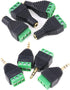 Glarks 8Pcs 3.5mm Stereo Audio Balanced Male & Female Jack to AV 3-Screw Video Balun Terminal Adapter Connector