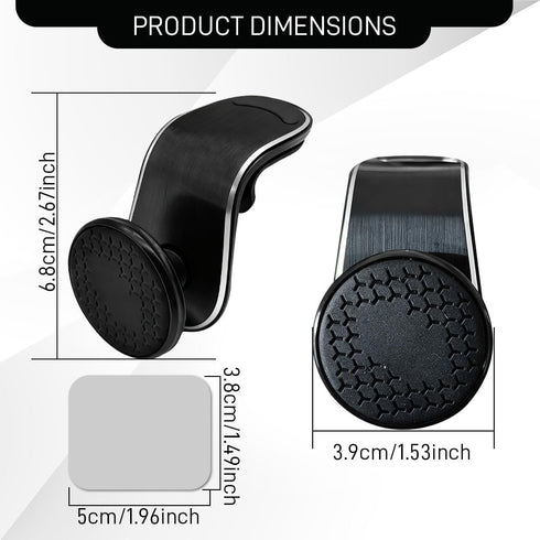 Surosha 360 Strong Magnetic Car Phone Holder, Car Phone Mount Holder, Rotatable L-Shape Air Vent/Dashboard Mount