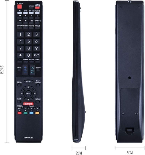 GB118WJSA Replacement TV Remote Control for Sharp Television Fit for Sharp AQUOS TV Models GB004WJSA GB005WJSA