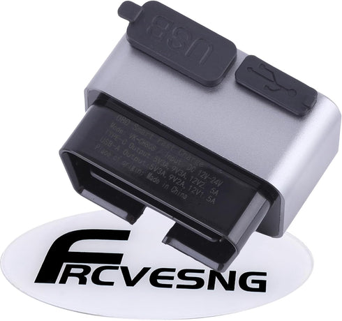 FRCVESNG Car OBD Power Adapter, OBD Male to Type-C USB Female Charger DC1224V
