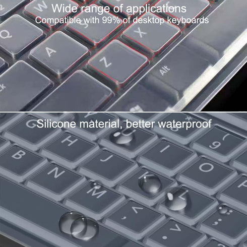 VORTINIOUS 104/107 Ultra Thin Desktop PC Silicone Clear Keyboard Cover Skin Protector for Keys Standard Desktop