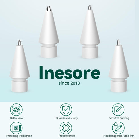 Inesore Pro/USB-C/1st Gen/2nd (4 Pack) for Apple Pencil Tips Accessories with Exquisite Pen Tip Storage Box,Upgraded