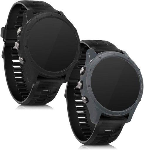 kwmobile Cases for Garmin Forerunner 935/945, Set of 2 Fitness Tracker Screen Protectors, Black/Grey
