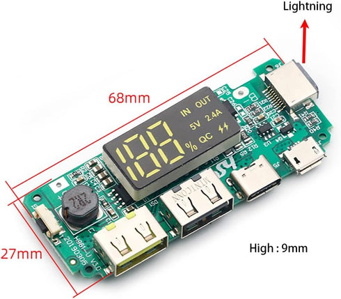 2PCS 186 50 Charging Board - Dual USB 5V 2.4A Mobile Power Bank Module for Lithium Battery Charger Board