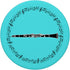 Clarinet Player Gift - Music Notes in Circle - Aqua PopSockets PopGrip: Swappable Grip for Phones & Tablets