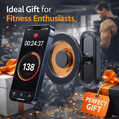 meexzoom 360 Magnetic Phone Holder for Gym, Rotation Adjustable Strong Magnets, Gym Accessories, Phone Mount to Metal