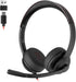 USB Headset with Microphone for PC/Laptop, Wired Headphones with Noise Cancelling Mic,