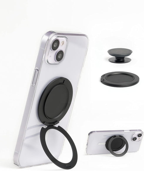R Stand Phone Grip Magnetic Base for iPhone 12 13 14 Series, Compatible with MagSafe Cases, Removable Socket Grip Base