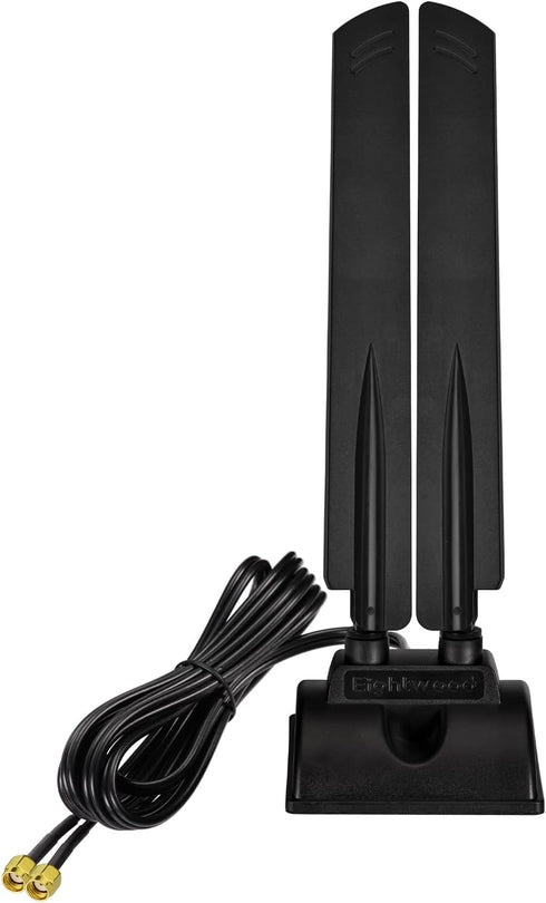 Eightwood WiFi 6E Antenna, Tri-Band 6GHz 5GHz 2.4GHz RP-SMA Magnet Mount Base for PC