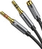 UGREEN Headphone Splitter for Computer 3.5mm Female to 2 Dual 3.5mm Male Braided Audio Splitter Cable