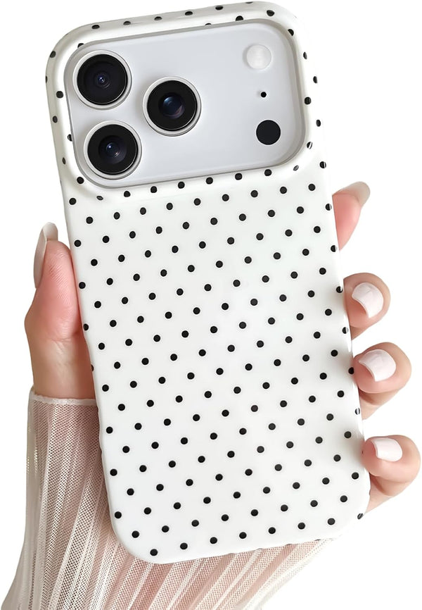 Yeddabox for iPhone 17 Pro Max Case Cute Polka Dot Phone Case Soft