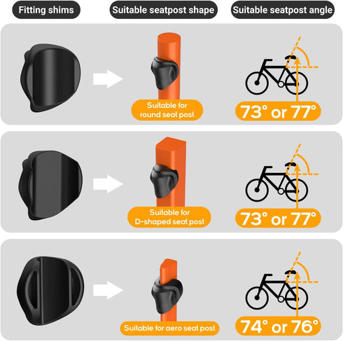TUSITA Bike Seat Post Mount for Garmin Varia RTL510 RTL515 RVR315, Rearview Radar - Compatible with Round, D Shaped,