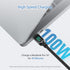 SOOPII 100W 1ft USB C to USB C Cable Fast Charge, Nylon Braided Cable with LED Display for lPhone 15/15 Pro/15 Plus/15 Pro Max,lPad Air,MacBook Pro,Galaxy S24/S23, Pixel, LG (Black)