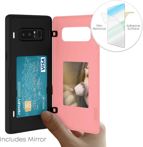 GOOSPERY Wallet Case for Galaxy Note 8 with Card Holder, Protective Dual Layer Bumper Phone Case (Pink)