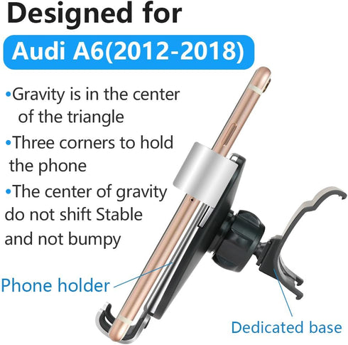 LUNQIN Car Phone Holder for Audi A6 S6 A7 S7 RS6 RS7 2012-2018, Best Phones Mount Cradle for Charging Navigation