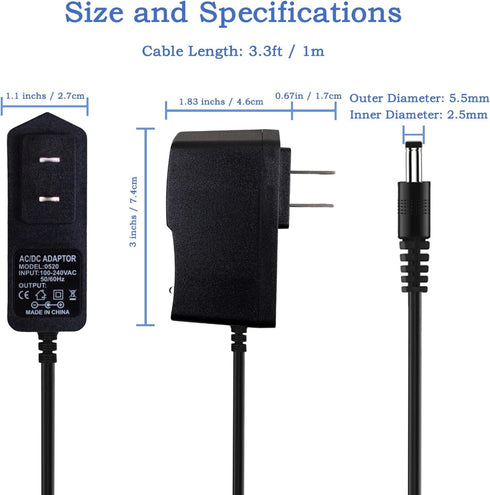 YiKaiEn 4.2V 1A 100-240V 5.5x2.5mm 3ft Lithium Battery Charger Power Supply AC to DC Adapter with Center Positive Plug