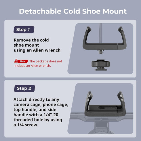 SMALLRIG Power Bank Holder with Cold Shoe Mount, Adjustable Clamp for Camera Rig and Phone Cage - 4600
