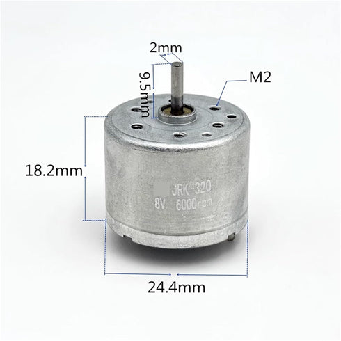 ATNVSE RK-320T-11440 320 3V 5V 6V 8V 6000RPM 24mm 1Pcs Mini Electric Motor DC Small Mini Round Spindle Motor DIY Hobby