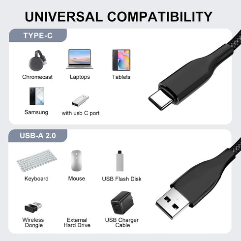Generic 1.5M Coiled USB C Keyboard Cable for Gaming Keyboard, Double-Sleeved Mechanical Keyboard Cable with Detachable
