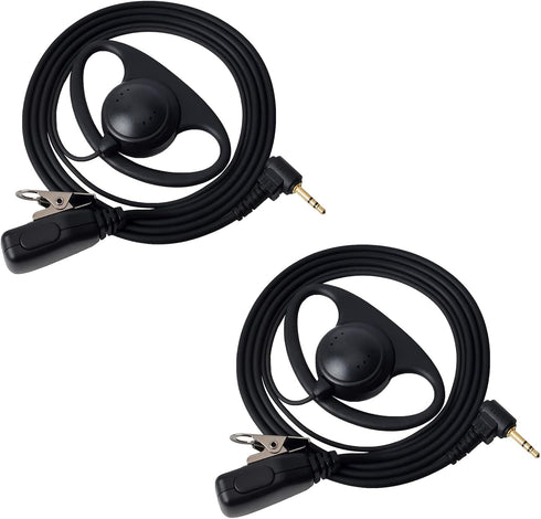 UAYESOK 2.5mm Walkie Talkie Earpiece with Mic PTT, 1 Pin D Shape Headset for Motorola Talkabout T200 Series (2 PACK)