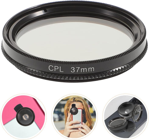 Totority Phone Circular Polarizer, 37mm Ultrathin Clip-on CPL Phone Lens Camera Ultra Thin Circular Polarizers