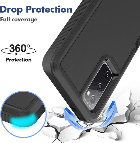 for Samsung Galaxy S20 FE 5G Case, Dual Layer Heavy Duty Protective Cover with Screen Protector