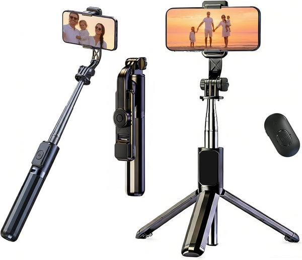 ZMDCAM Portable Selfie Stick with Detachable Remote, Extendable 360 Rotation Phone Tripod Stand,