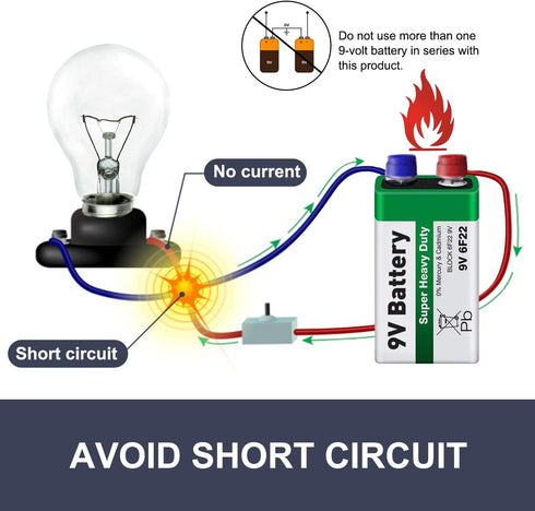 CHANZON UL Wires 9v Battery Connector Plug, 5 Pack Jack T-Type for Arduino Battery Power Leather Clip with Center