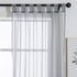 ZebraSmile 1 Panel Tab Top Curtains - Sheer Drapery for Bedroom & Living Room - Silver Gray 88(H) X55(W) in