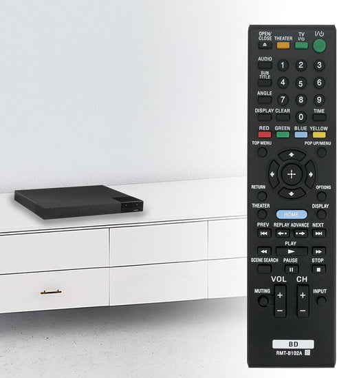 RMT-B102A Replaced Remote for Sony Blu-Ray Disc DVD Player BDP-S350, BDP-BX1, Rmt-b102p, Rmt-b103a