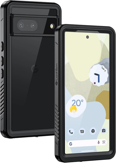 Lanhiem Pixel 7 Case, IP68 Waterproof Dustproof with Built-in Screen Protector, Rugged Full Body Shockproof Cover