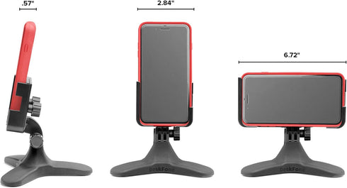 WeatherTech DeskFone Two View Universal Phone Holder for Flat Surfaces, Office, Kitchen, Nightstand - Black Plastic