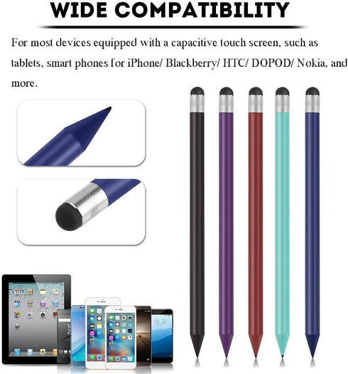 Stylus for Touch Screens, Universal 2 in 1 High Sensitivity Capacitive Touch Pen Replacement for iPhone/BlackBerry/HTC