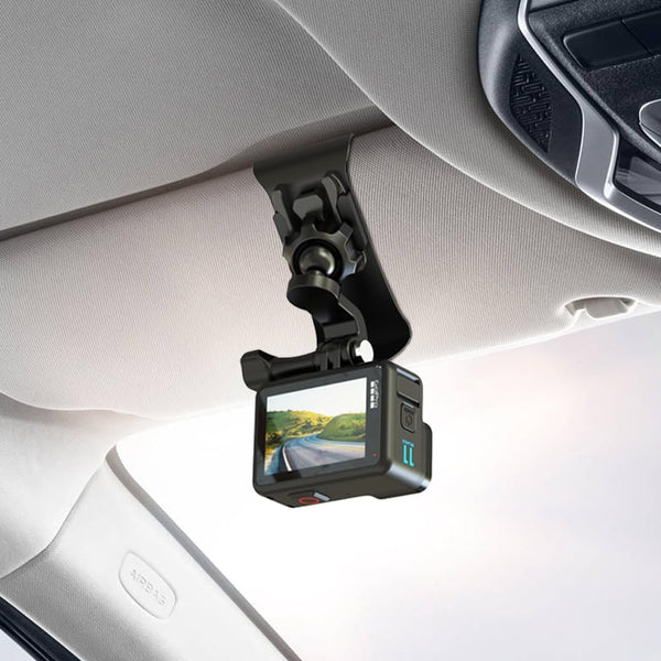 Car Sun Visor Mount VLOG/Video Holder, Quick Clip for DJI Action 4/3, Insta360, AKASO and More
