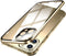 Anti-Peeping Case for iPhone 12 Pro, Camera Lens Protector Privacy Screen Aluminum Alloy Metal Bumper Glass Cover (Gold)
