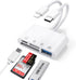 Ceotsak SD Card Reader for iPhone/iPad/Android, USB C & Lightening to SD/MicroSD Card
