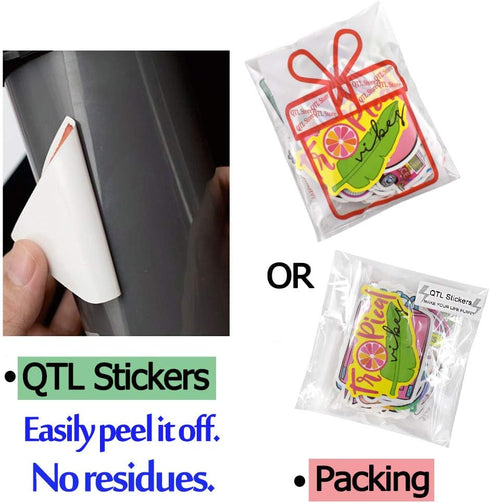 QTL Cute Waterproof Stickers for Girls Vinyl Packs for Water Bottles Hydro Flask Kids Teens 100Pcs