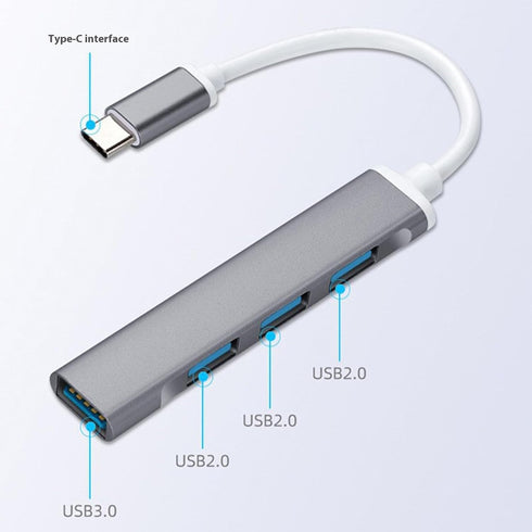 TENYELE 3xUSB2.0+1xUSB3.0 USB C Splitter Cable USB C/USB Male To Data Transfer Docking Station For PC Keyboards Gaming